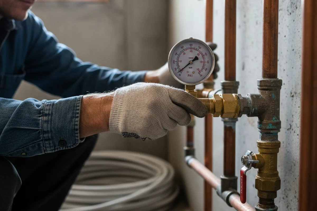 Pressure testing a repaired line during Water Line Repair in Mccammon